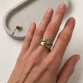 Anello Fascia Ottone | Aquamarina