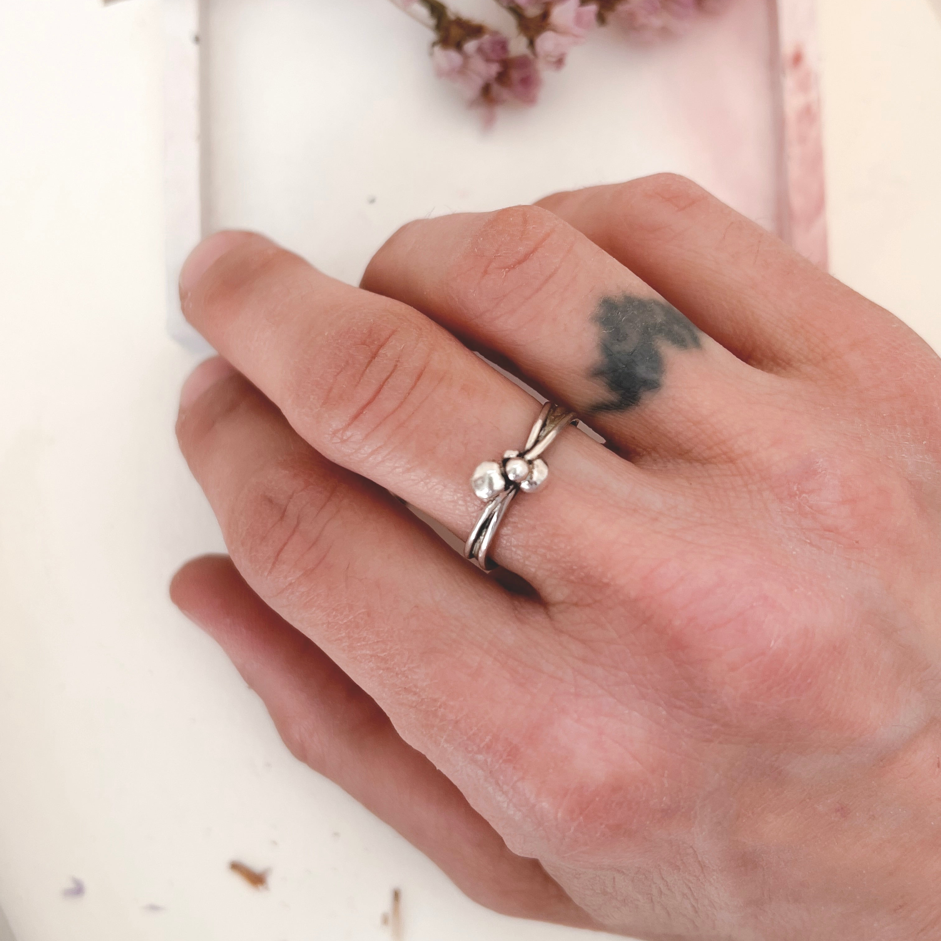 Anello - Intrecci - Argento | 4 semi