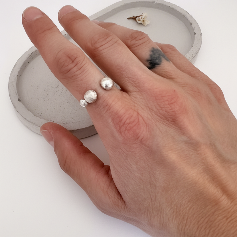 Kosmos - Anello Argento - 3 sfere