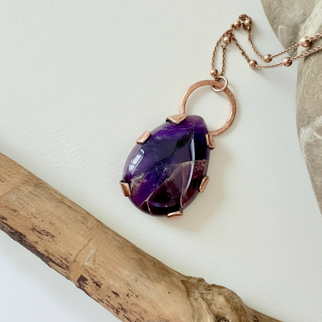 Collana Sugilite - Luce Naturale Fredda
