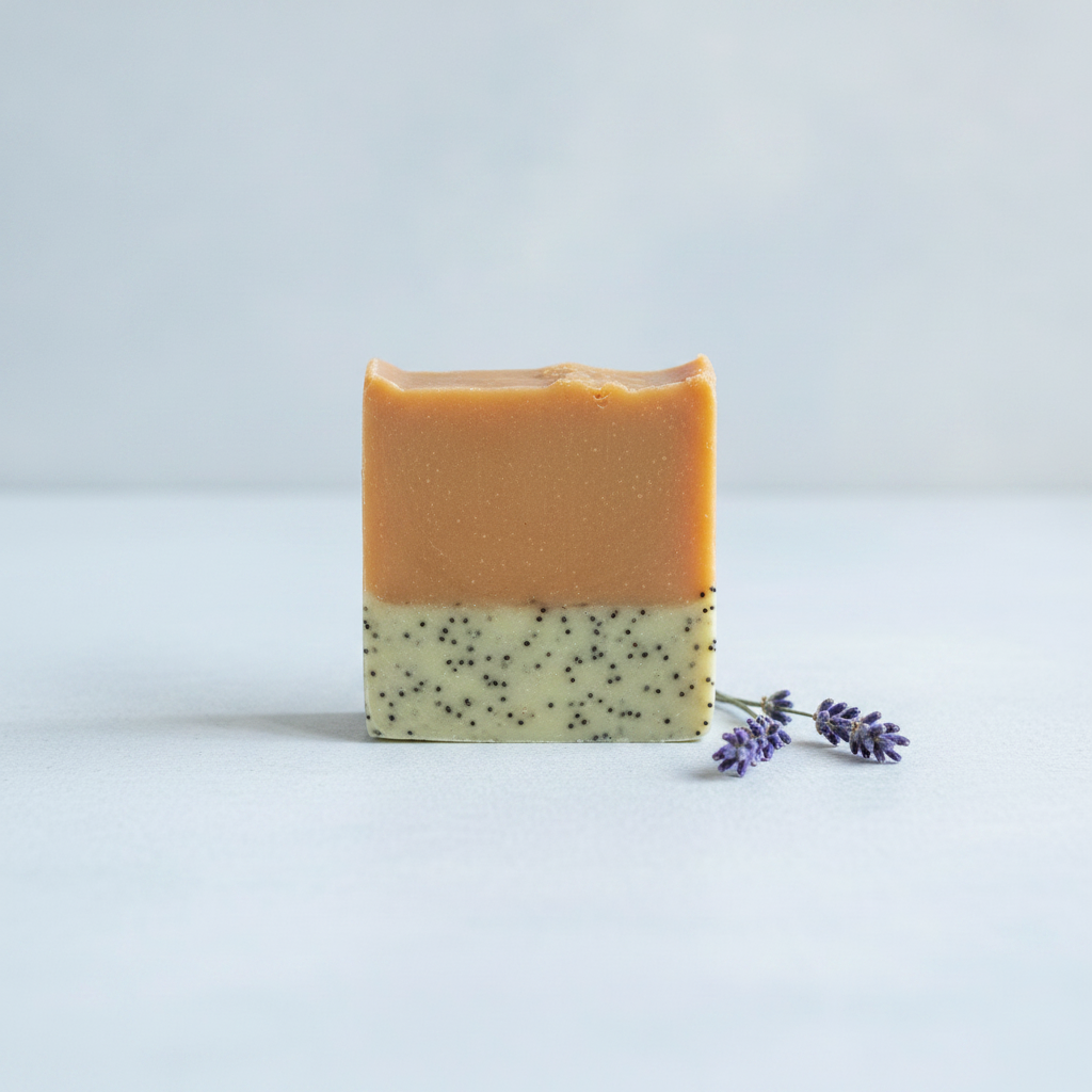 Sapone con sfondo chiaro e lavanda